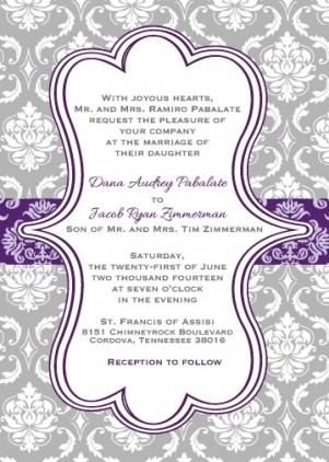 Purple & Grey damask