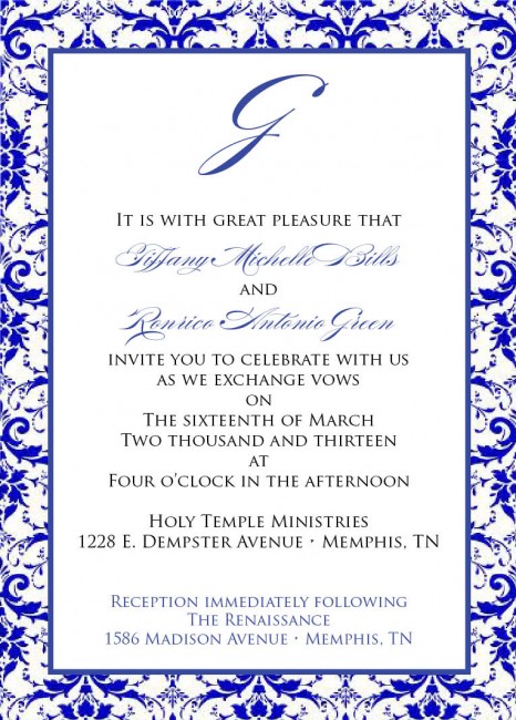 Blue damask border